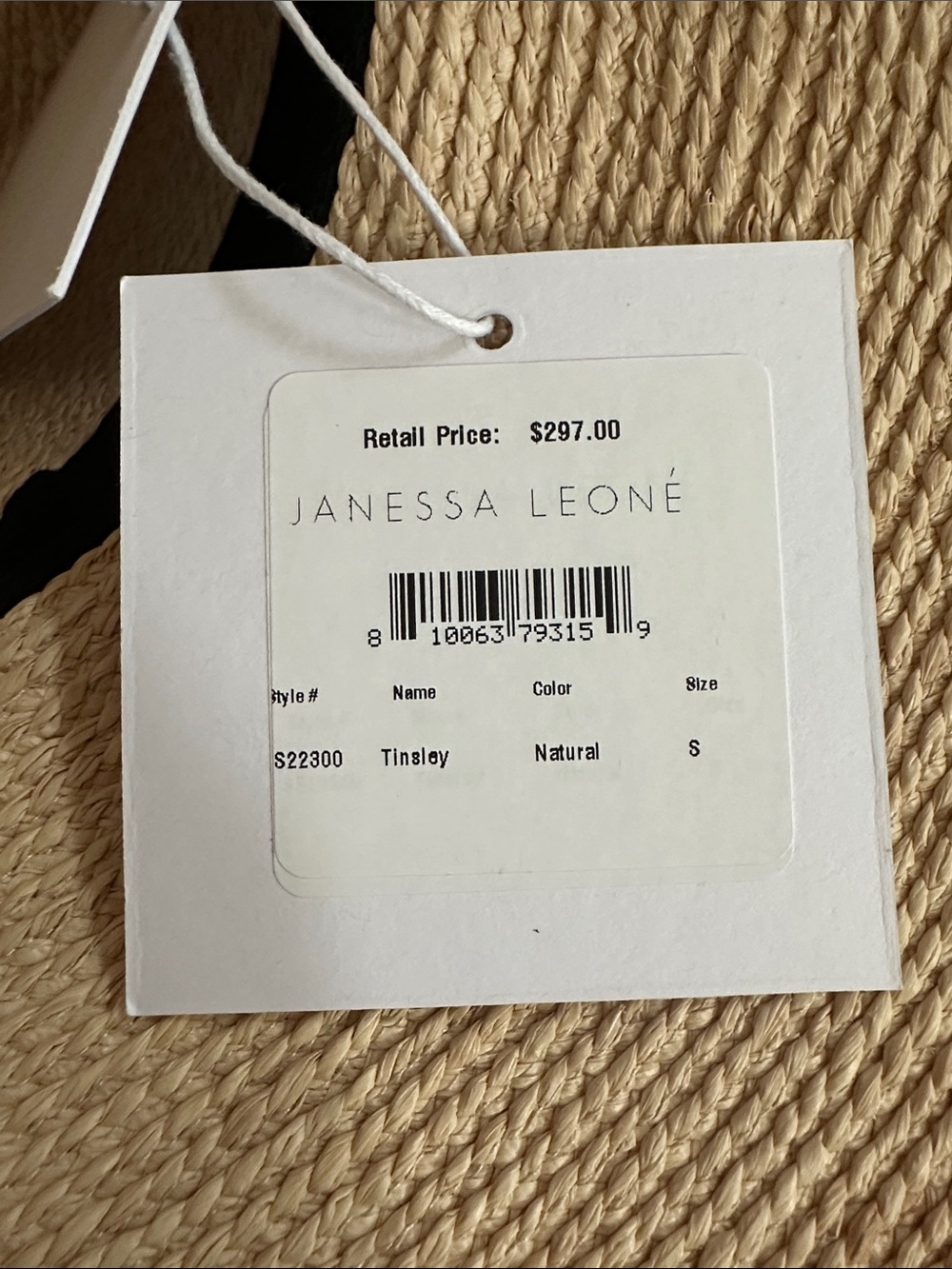Janessa Leone Tinsley Straw Sun Hat - Natural Beige - Picture 5 of 5